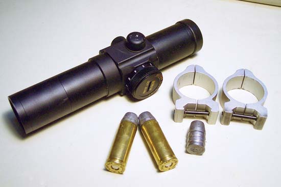 Ultradot 30 Red Dot Scope An Ultradot 30 red dot scope used for handgun hunting.