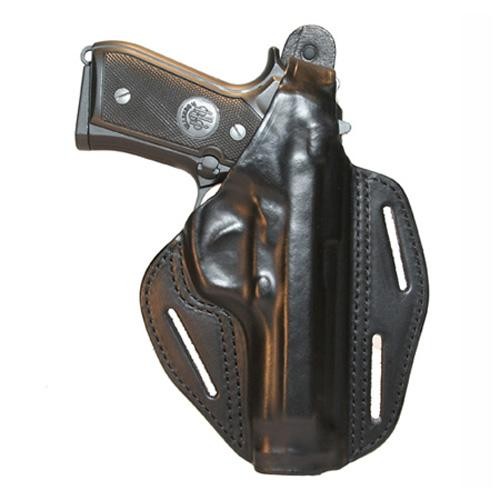 The author recommends a leather holster with thumb break retention strap, like this model from Blackhawk.