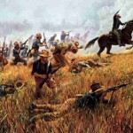 Theodore Roosevelt's Rough Riders at the Battle of San Juan Hill, a turning point in the Spanish-American War, as well as firearms innovation.