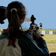 Shooter looking downrange during the NRA National Smallbore Championship.